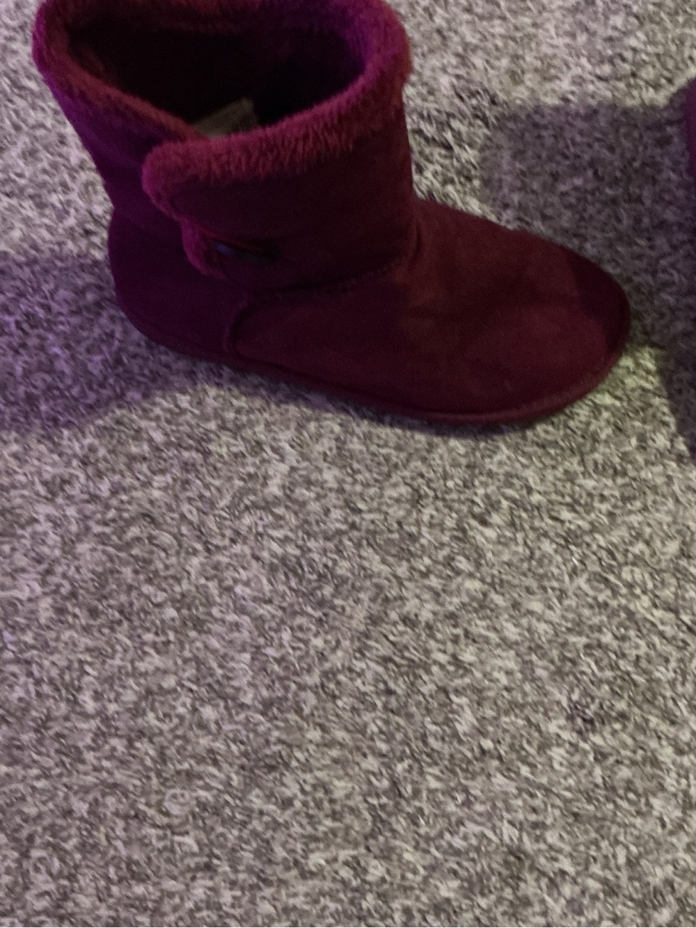 Kids Cozy Faux-Shearling Boot in Deep Berry